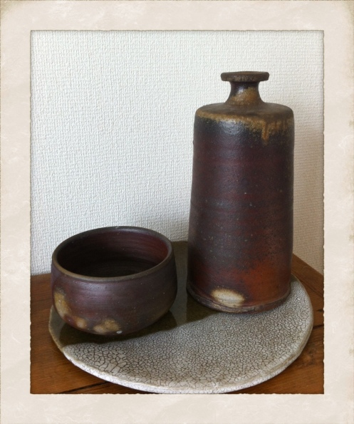 Bizenyaki tea bowl and vase